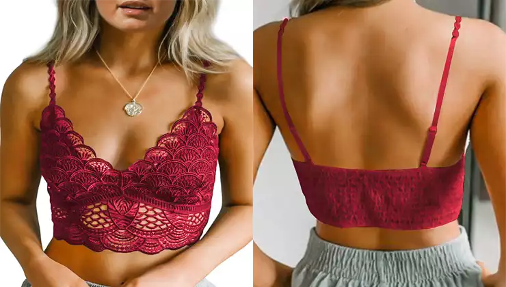 Padded lace bralette tops